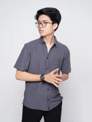 Pique Shirt Short Sleeve Grey