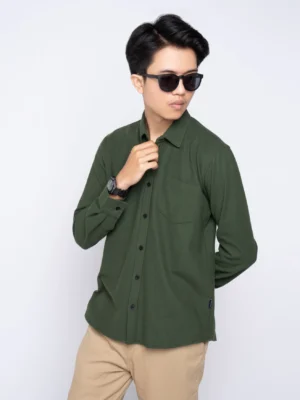 Pique Shirt Long Sleeve Army